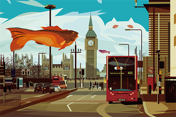 大鱼伦敦|插画|商业插画|空城飞鱼 - 原创作品 - 站酷 (zcool)