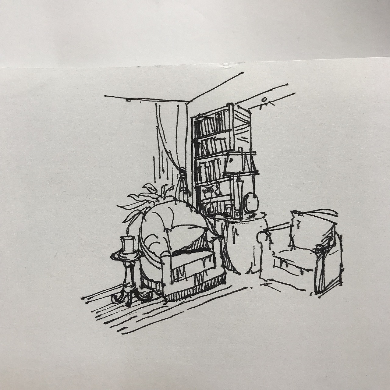 室内小场景手绘速写