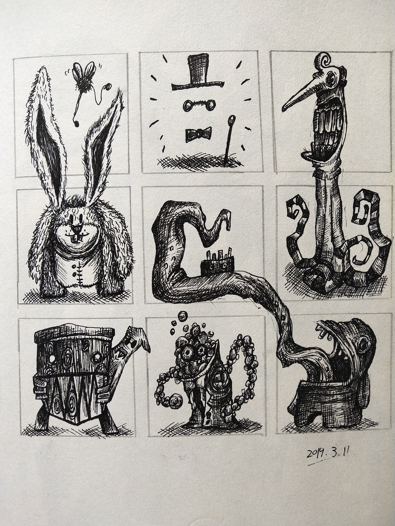 2019年钢笔画练习（图ZMTgzNDAxMzUy） - 新锐潮流插画 - 站酷设计师丁小厌原创素材 - 站酷ZCOOL