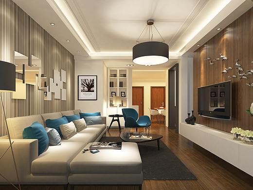 很久之前做的一个客厅效果图（个人主页-ZNDQ5NjEwMTY=） - 家装设计 - 站酷设计师fub111原创素材 - 站酷ZCOOL