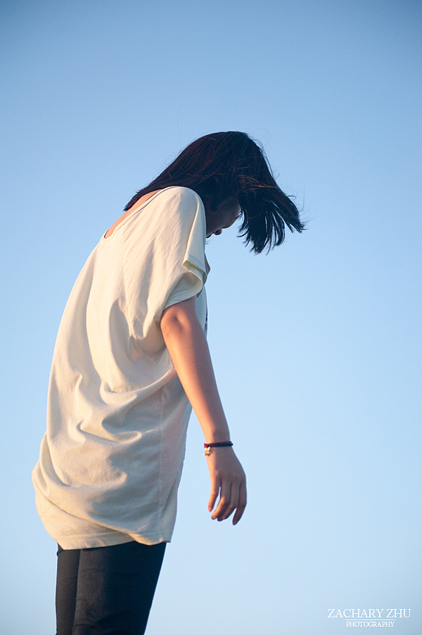 星空 朝阳 蓝天 少女