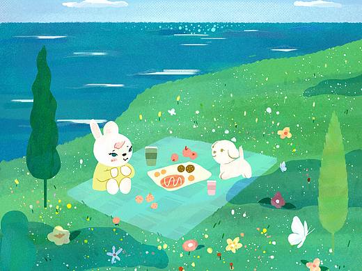 野餐兔（個人主頁-ZNDA0NzU0OTI=） - 商業(yè)插畫 - 站酷設計師yuyu玉籽原創(chuàng)素材 - 站酷ZCOOL