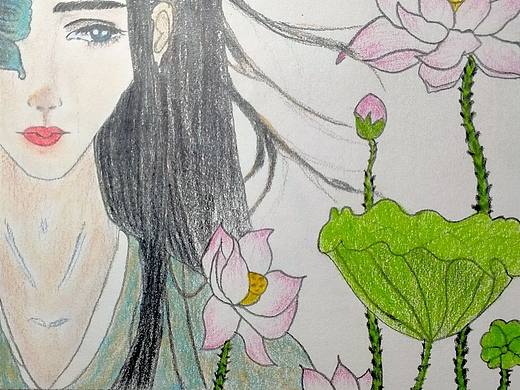 古风人物彩铅