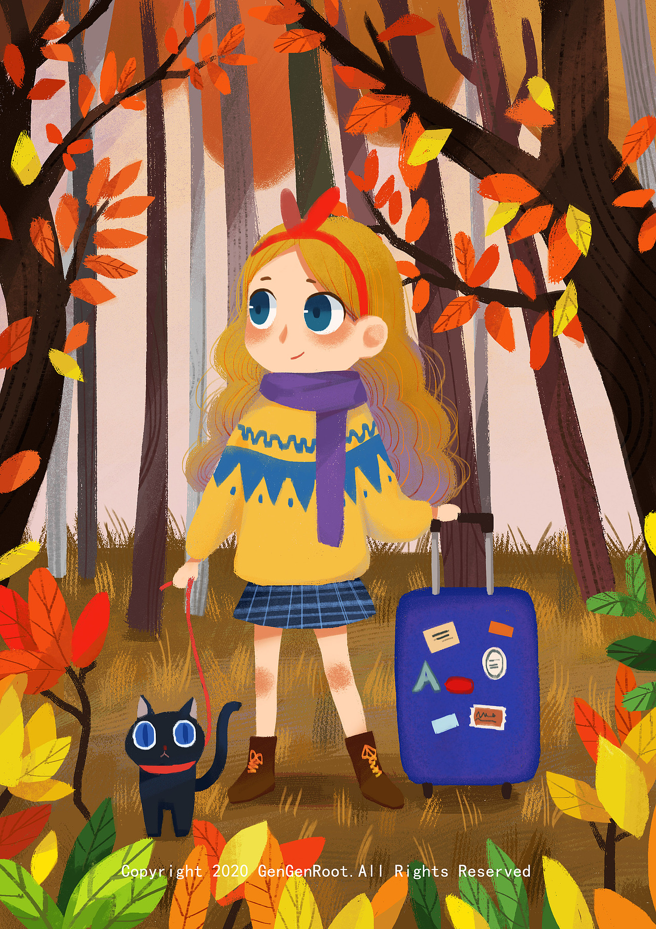 autumn（图ZMTkzOTg5OTI0） - 儿童插画 - 站酷设计师根根Root原创素材 - 站酷ZCOOL