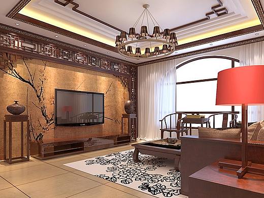 盘锦林香墅200平跃层新中式风格装修效果图