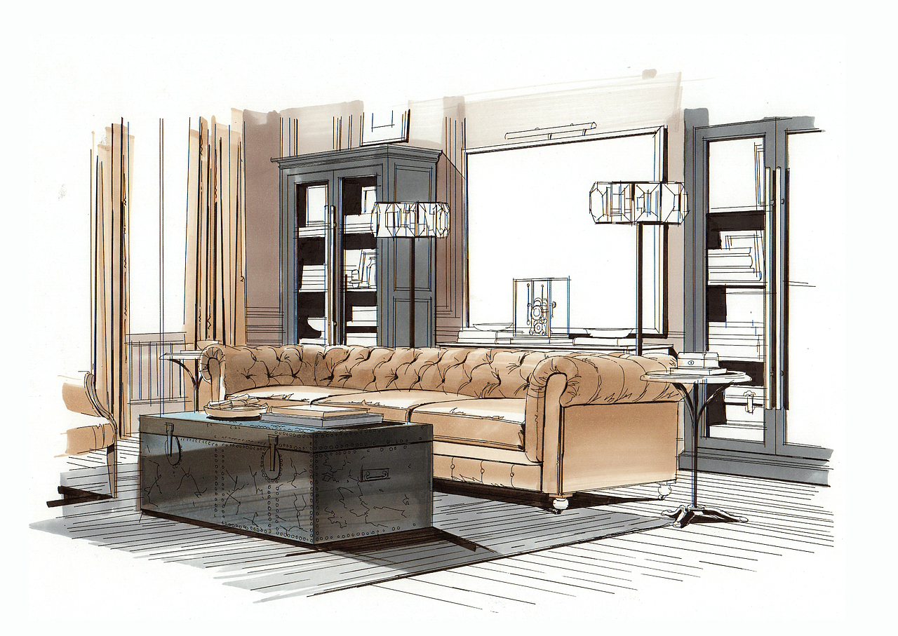 室内手绘空间步骤图上色欣赏（五）