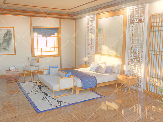 二次元场景-古风卧室