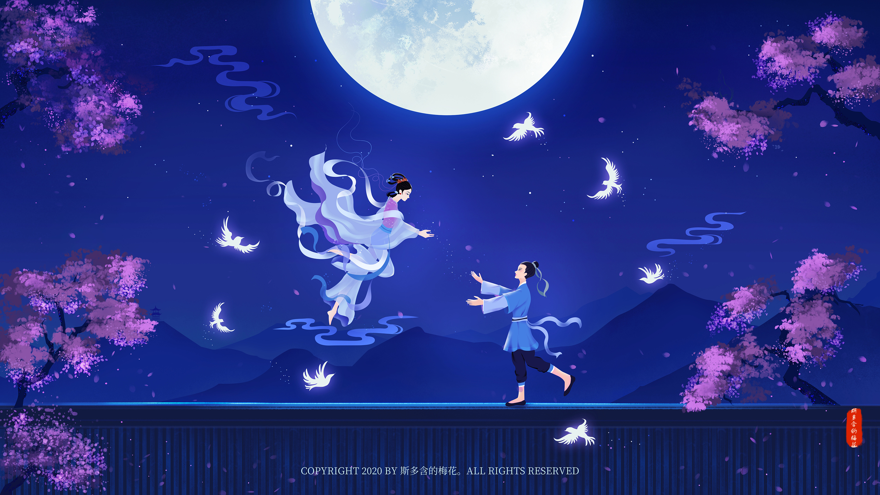 七夕|插画|商业插画|斯多含的梅花 - 原创作品 - 站酷 (zcool)