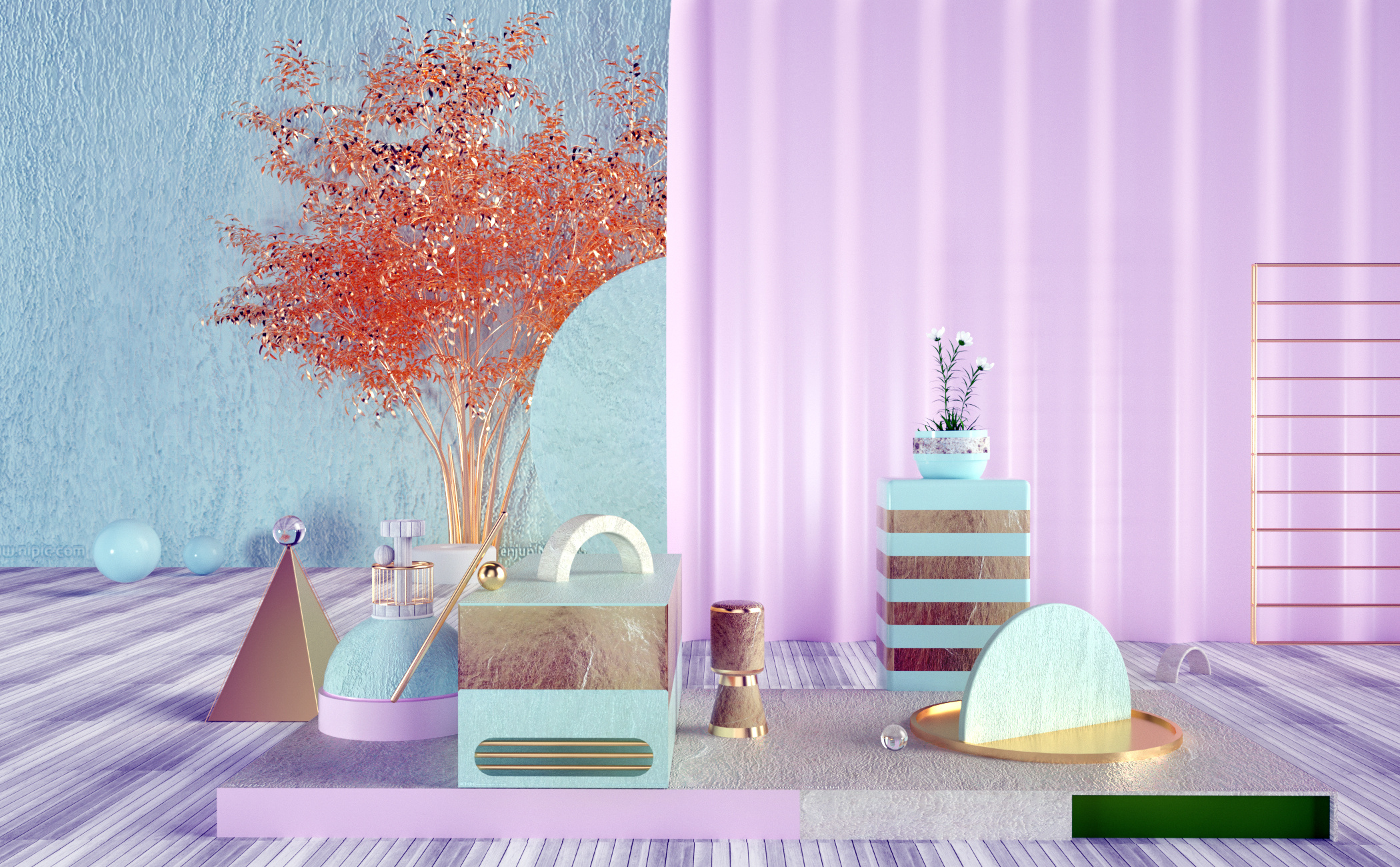 c4d电商展示场景