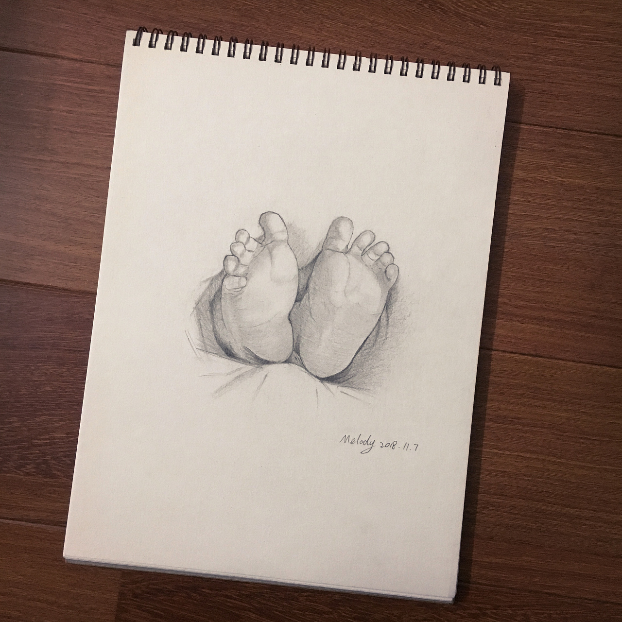 素描练习小脚丫