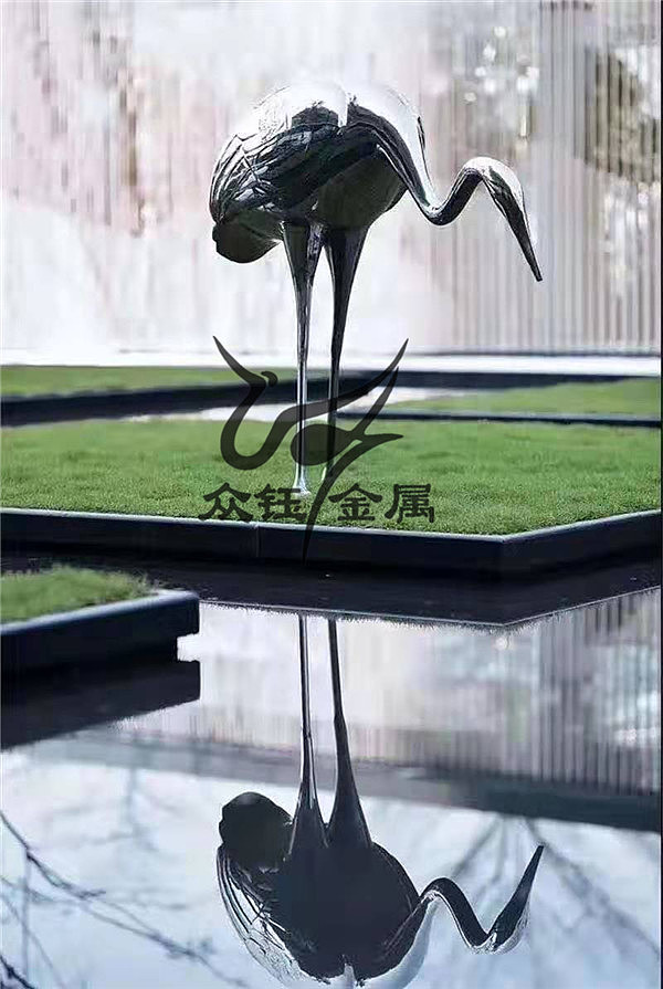 小区广场大型水景镜面抽象摆件 不锈钢雕塑