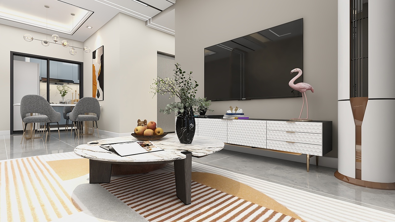 四川广安华冠城(99平方现代简约三居室)