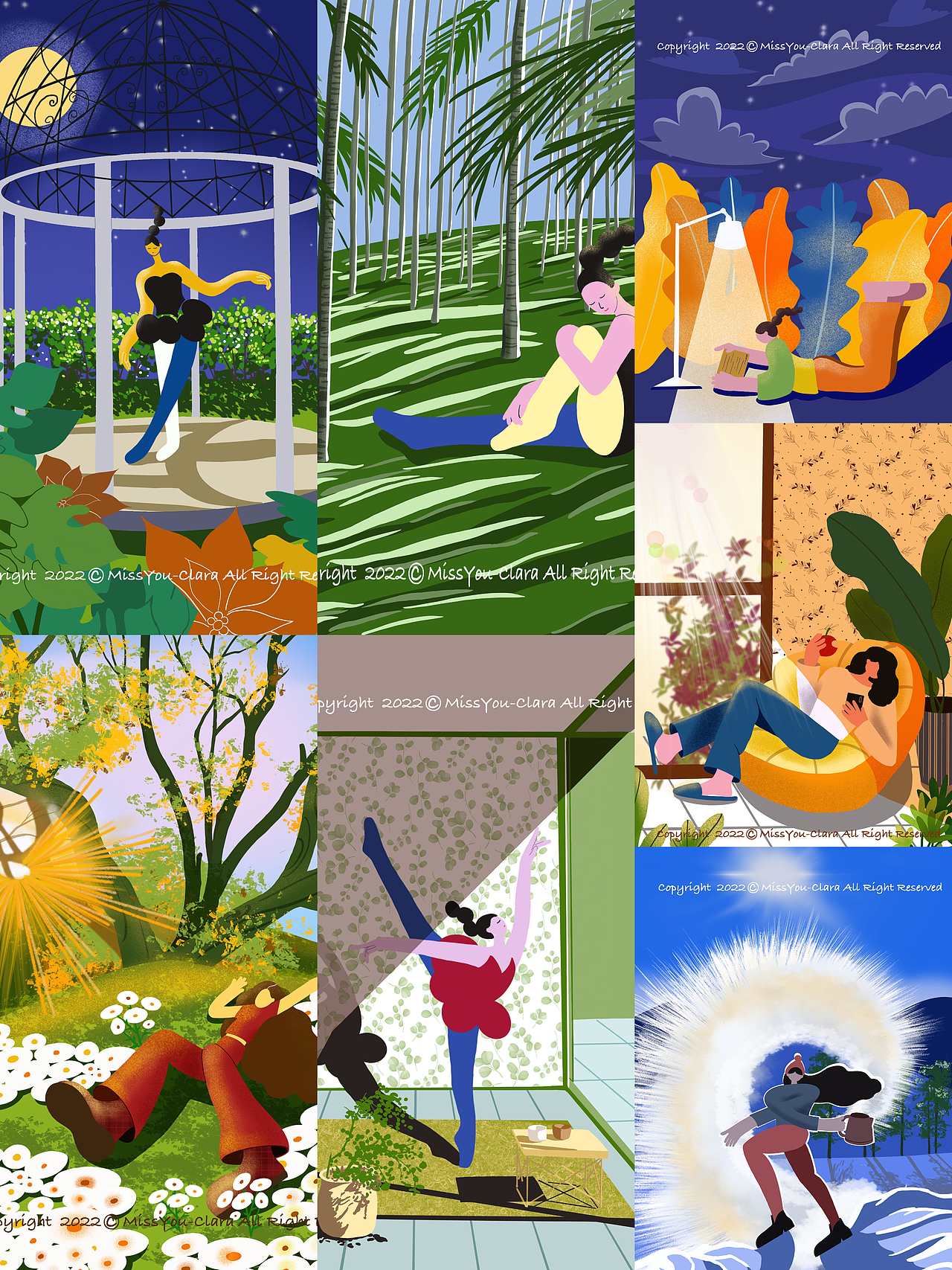 扁平风插画——光影系列