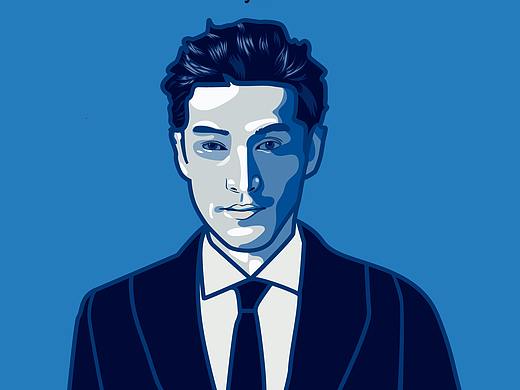 写实风格插画 胡歌