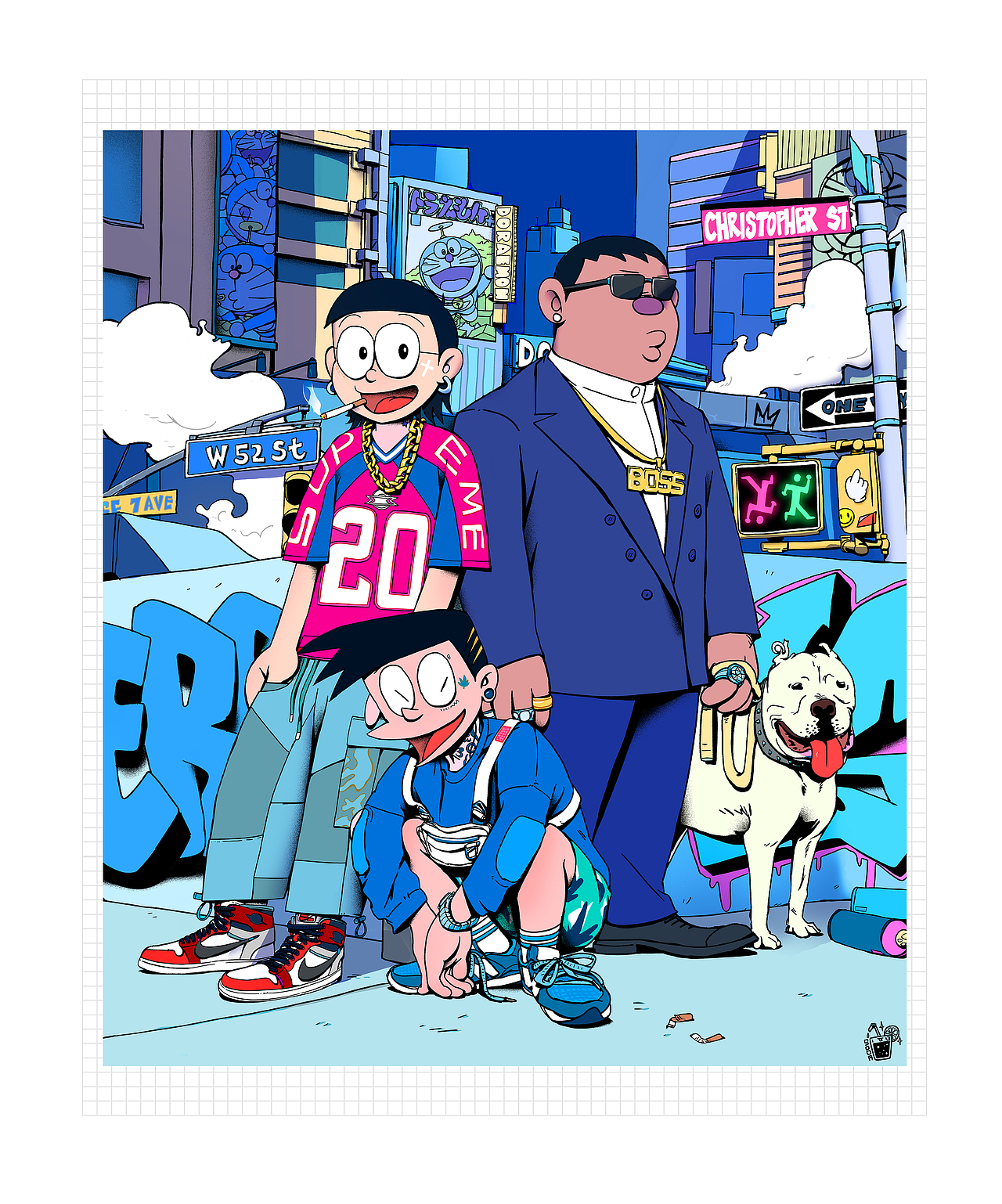 Streetlife x 哆啦A梦【同人】（图ZMjc2MjU0NTY4） - 新锐潮流插画 - 站酷设计师SODAHONEY原创素材 - 站酷ZCOOL