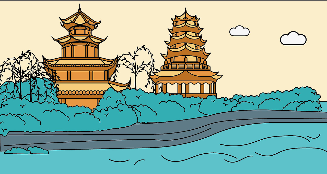 成都十大景点|插画|商业插画|红色的番茄_原创作品-站酷zcool