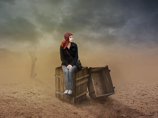 Alone in desert