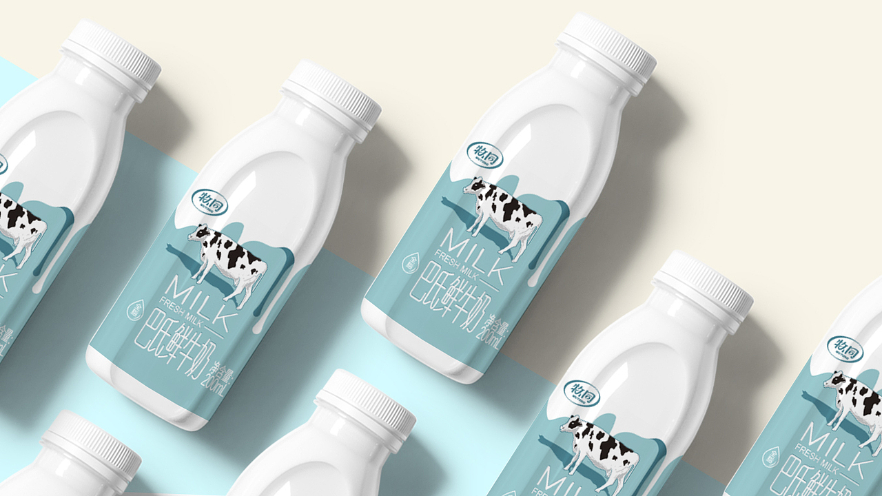 牧同巴氏鲜牛奶 包装设计