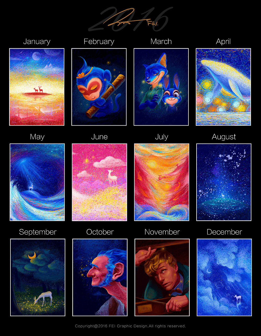 2016·插画总结（图ZNjg5NzY0MDg=） - 艺术插画 - 站酷设计师feii原创素材 - 站酷ZCOOL