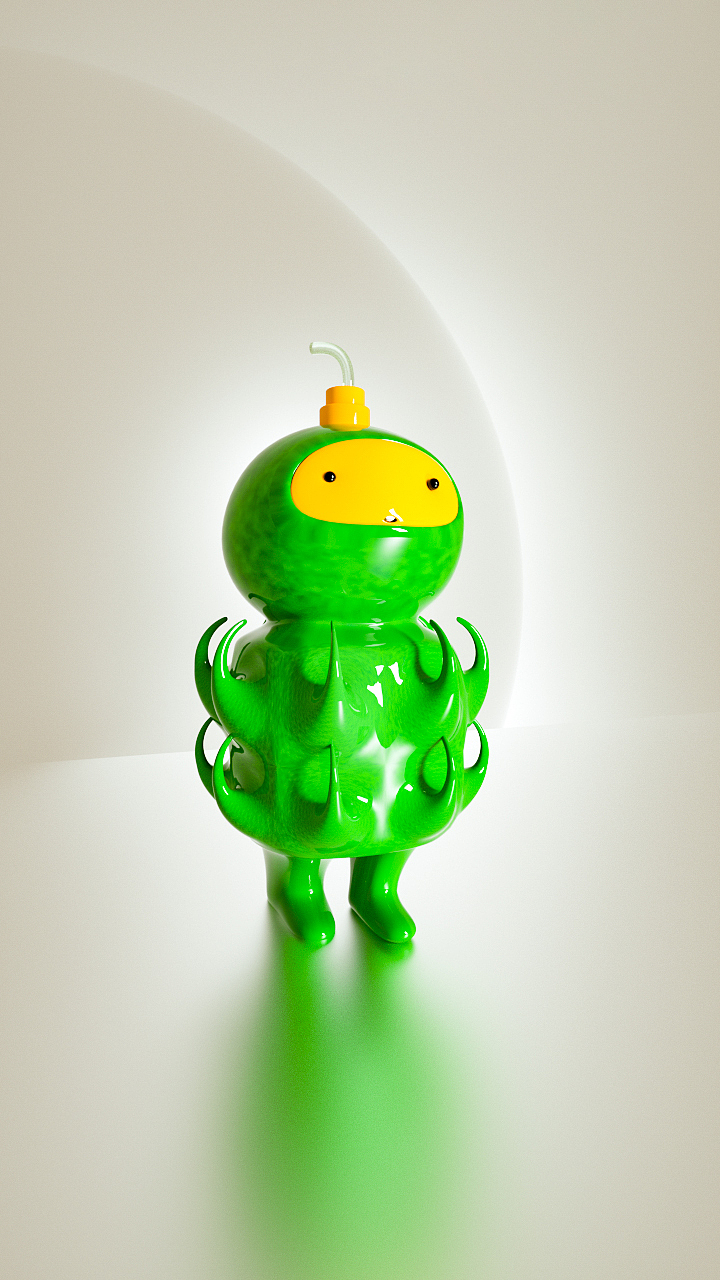 c4d小绿人卡通模型