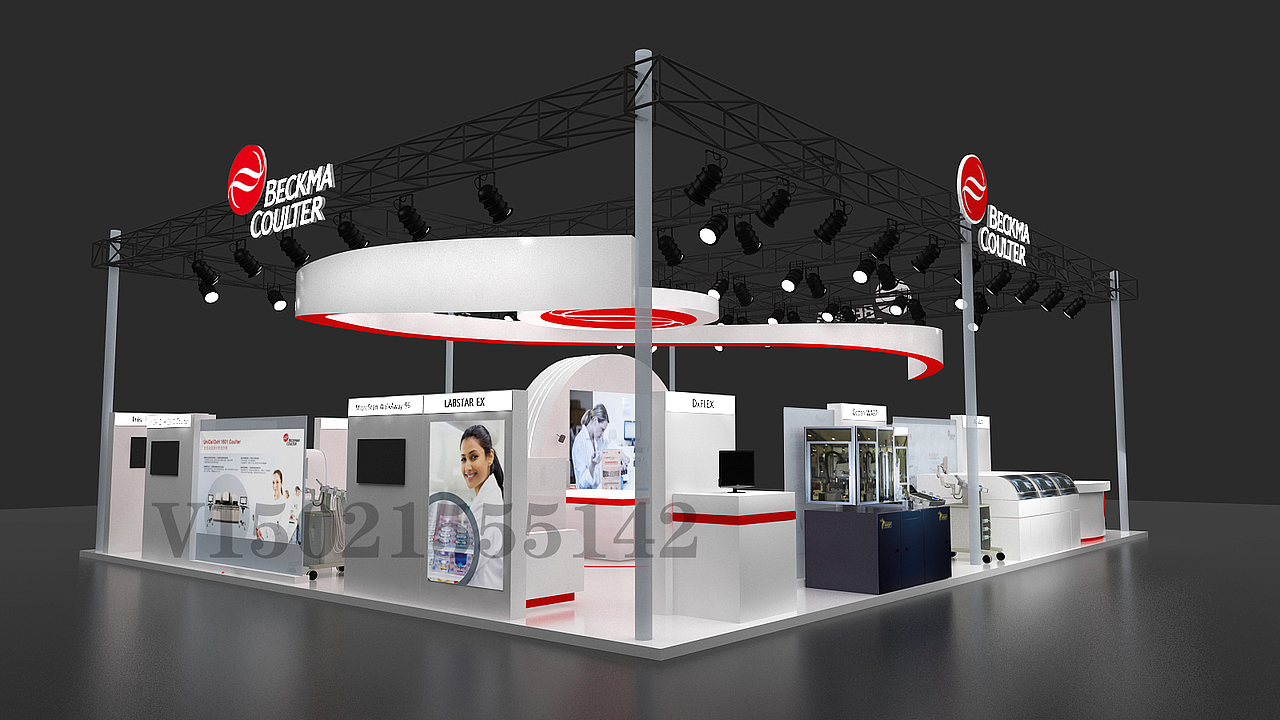 上海医药展丨贝克曼展台设计与搭建（图ZMTYxMDY5NTQ4） - 展陈设计 - 站酷设计师展台设计原创素材 - 站酷ZCOOL