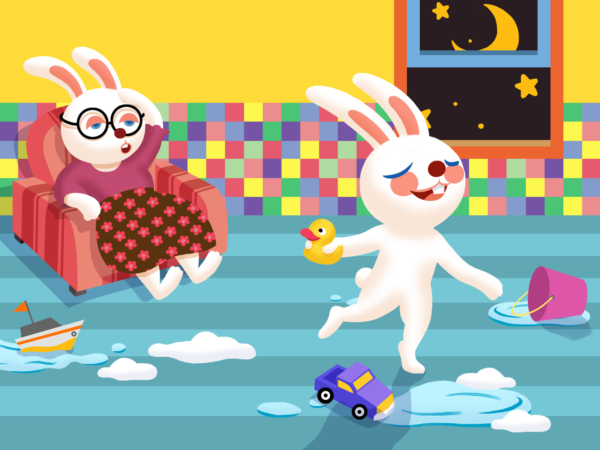 儿童绘本(兔兔的故事)|插画|儿童插画|ez2fok - 原创作品 - 站酷