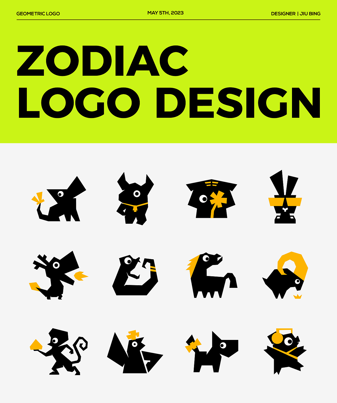 LOGO DESIGN 丨 十二生肖篇（图ZMzM5MzUwNDAw） - Logo - 站酷设计师单调九饼原创素材 - 站酷ZCOOL