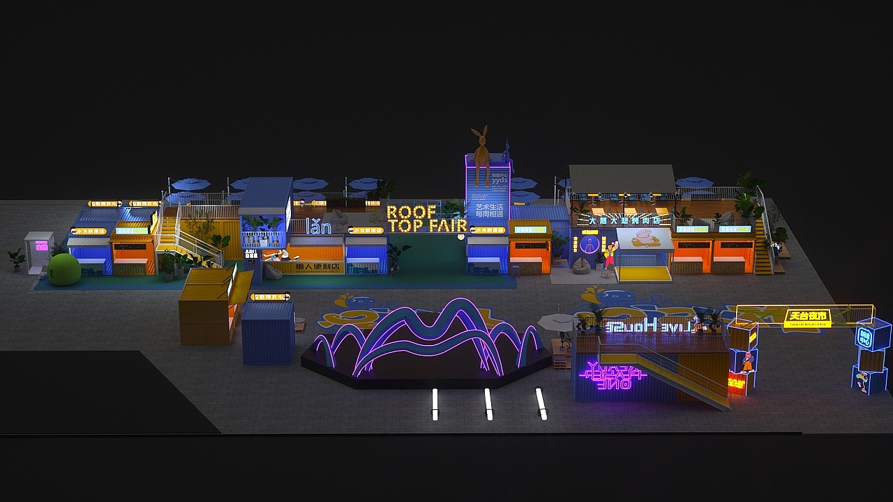 天台夜市（图ZMzIzOTY2NDU2） - 建筑/空间 - 站酷设计师超弦设计原创素材 - 站酷ZCOOL