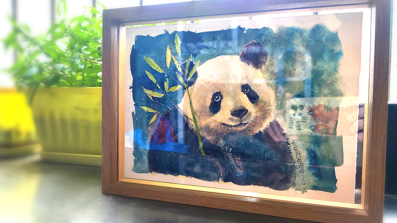熊猫水彩|萌兰的微笑