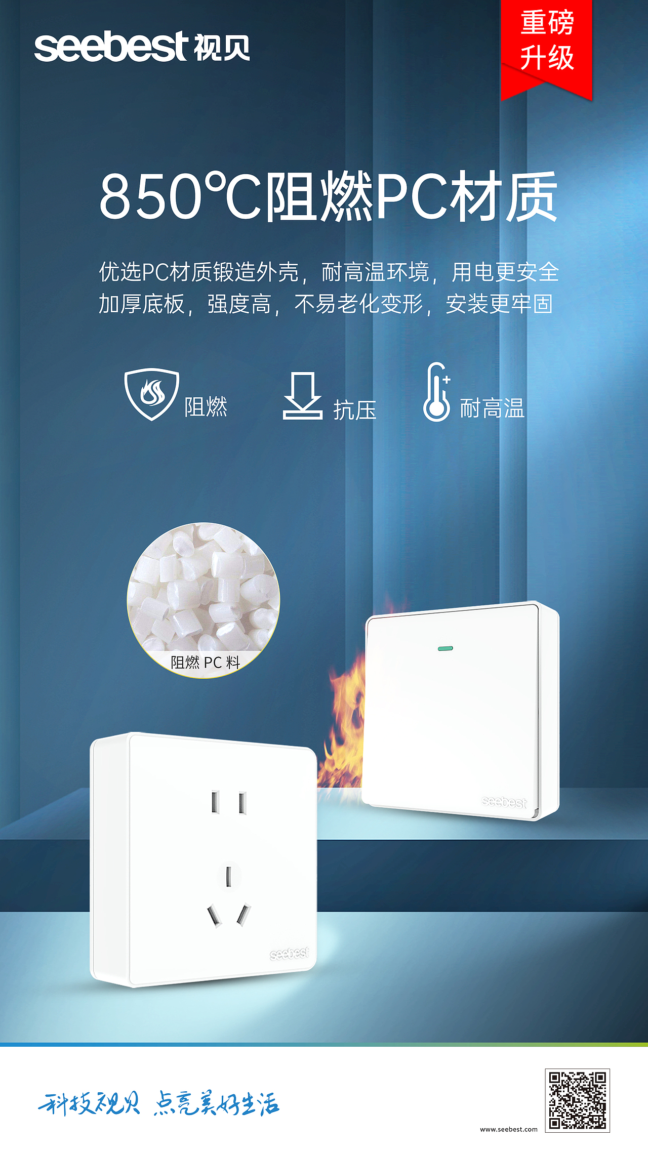 电工墙壁开关产品升级海报