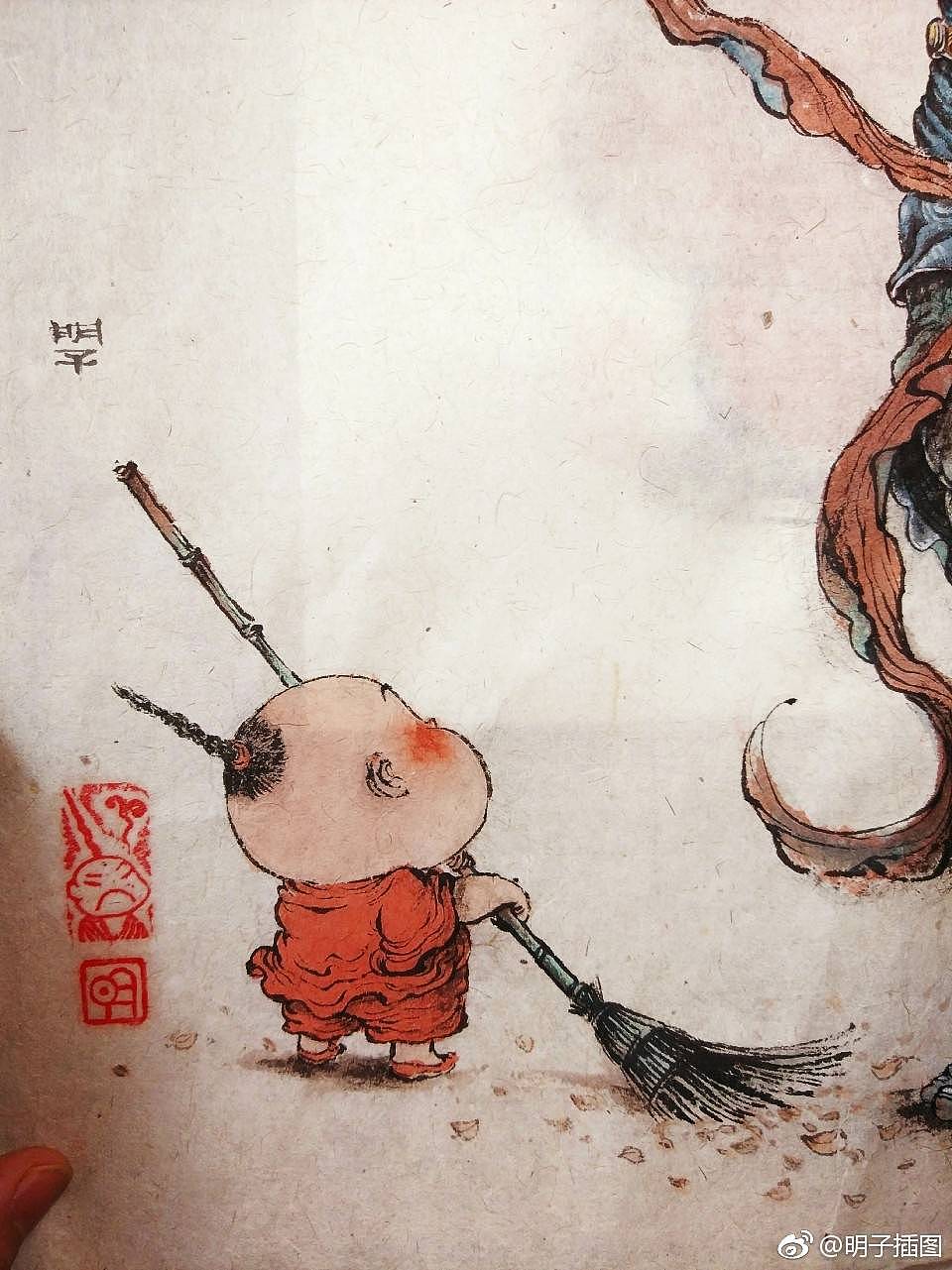 《掃地金剛圖》（图ZMTA4MzIwMDA4） - 绘画 - 站酷设计师明子水墨奇幻世界原创素材 - 站酷ZCOOL