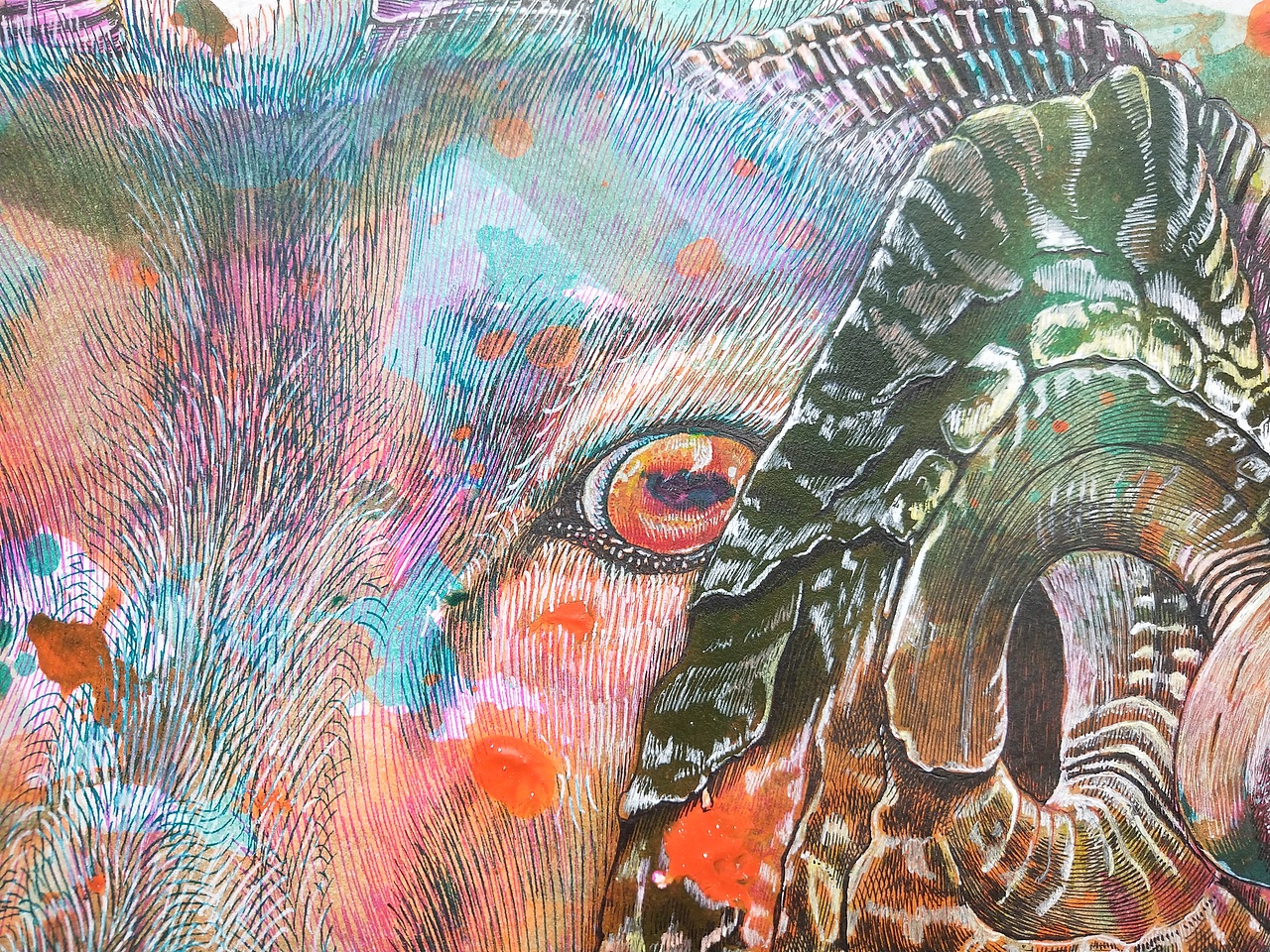 山海经异兽系列-土蝼（图ZMTg5MjU4MTQ4） - 绘画 - 站酷设计师慧琼原创素材 - 站酷ZCOOL