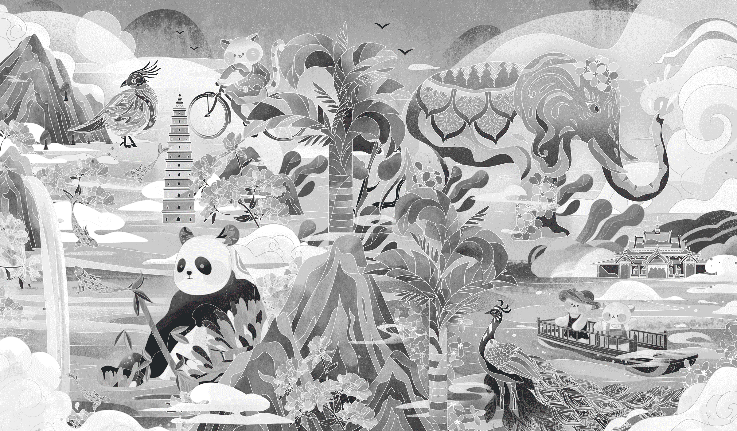 生态共存| 人类与动植物（图ZMzEzOTg3ODE2） - 海报 - 站酷设计师XUESTUDIO原创素材 - 站酷ZCOOL