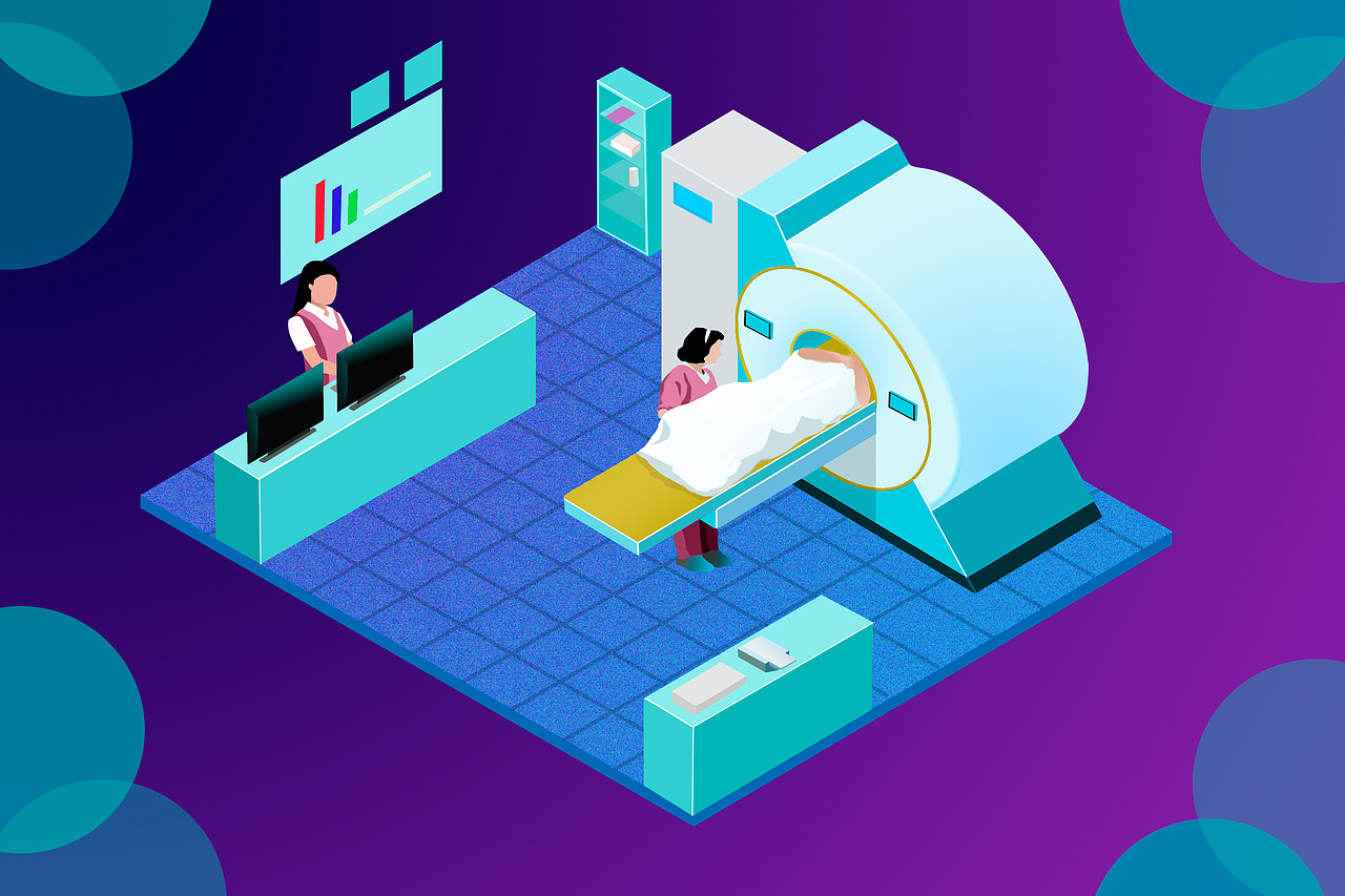 2.5D医疗医院插画