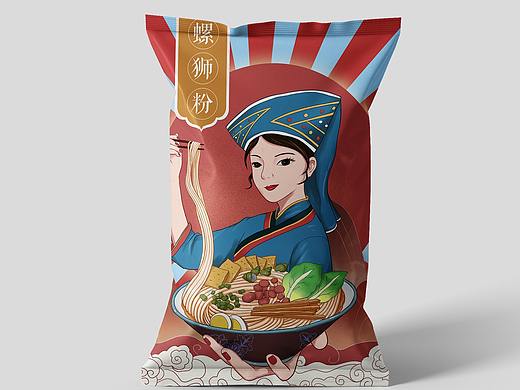 螺蛳粉包装插画设计