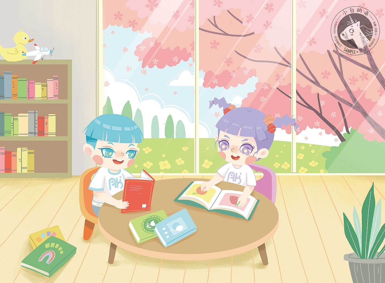 幼儿园宣传插画（图ZMjQ1MjY1OTA4） - 商业插画 - 站酷设计师小白的角原创素材 - 站酷ZCOOL