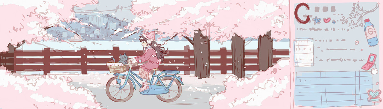 佳得乐 樱花味运动饮料瓶贴 插画习作