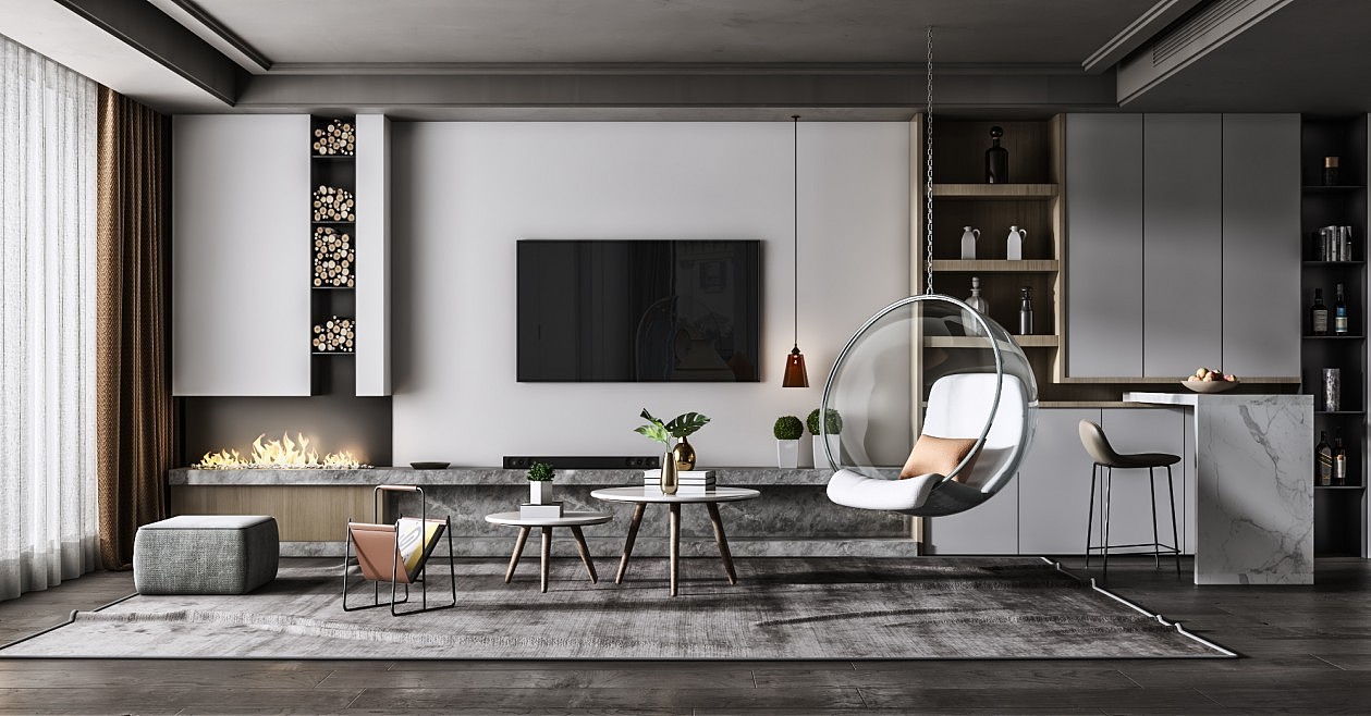 现代客餐厅案例|空间|室内设计|z53163066 - 临摹作品 - 站酷 (zcool)