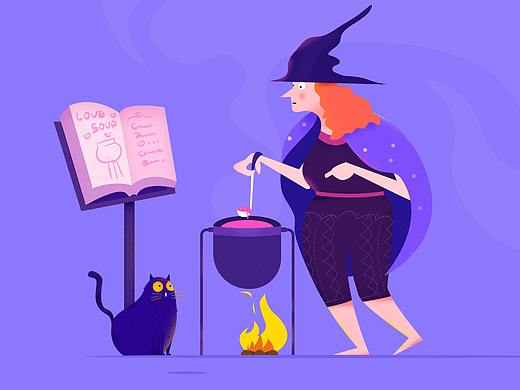 巫师与猫（个人主页-ZMzU0MTU0NjQ=） - 像素画 - 站酷设计师会魔法的小木偶原创素材 - 站酷ZCOOL