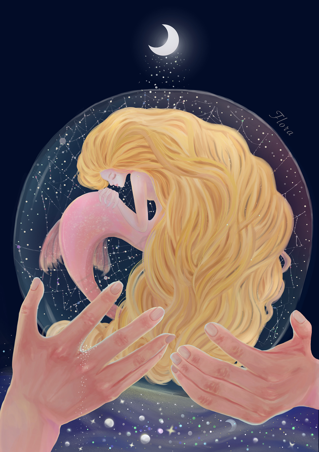 夜色深处-梦幻微写实少女系列插画合集（图ZMzMzNzQyMjAw） - 商业插画 - 站酷设计师Flora芳野原创素材 - 站酷ZCOOL