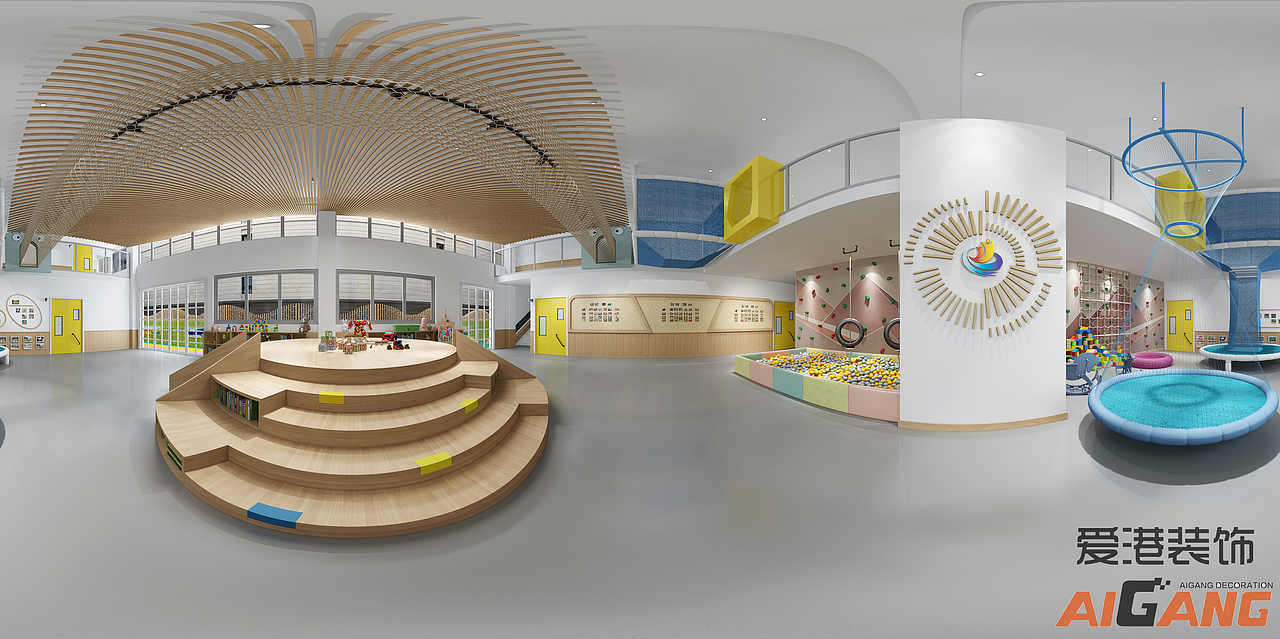 重庆爱港装饰设计工程公司是一家专业从事各种幼儿园、早教中心、教育培训机构、幼托所、学前班等教育方面的装饰设计、装修施工一体的企业,是西南幼儿园装饰设计领导品牌,爱港装饰具有多年教育从业经验的核心设计师团队及经验丰富的施工团队,专业为学前教育机构创造舒适、安全、健康的幼儿教育空间。