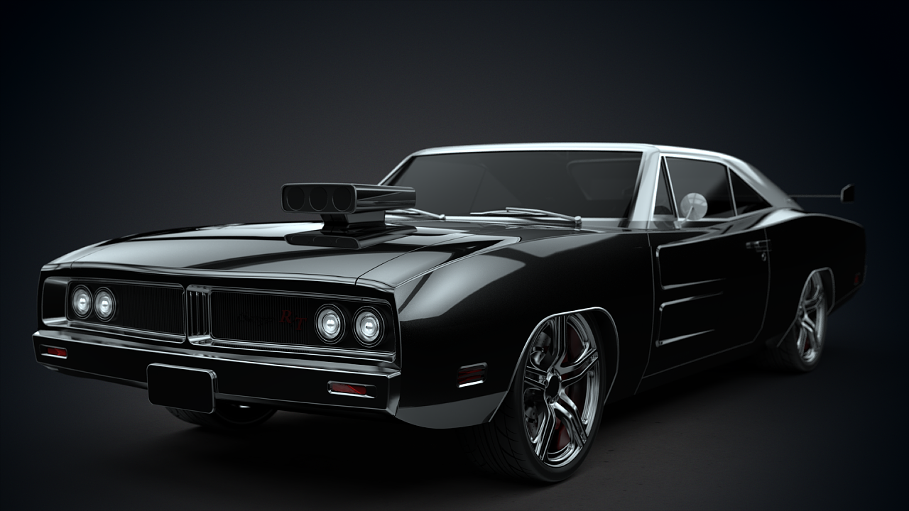 道奇charger rt 1969-渲染练习