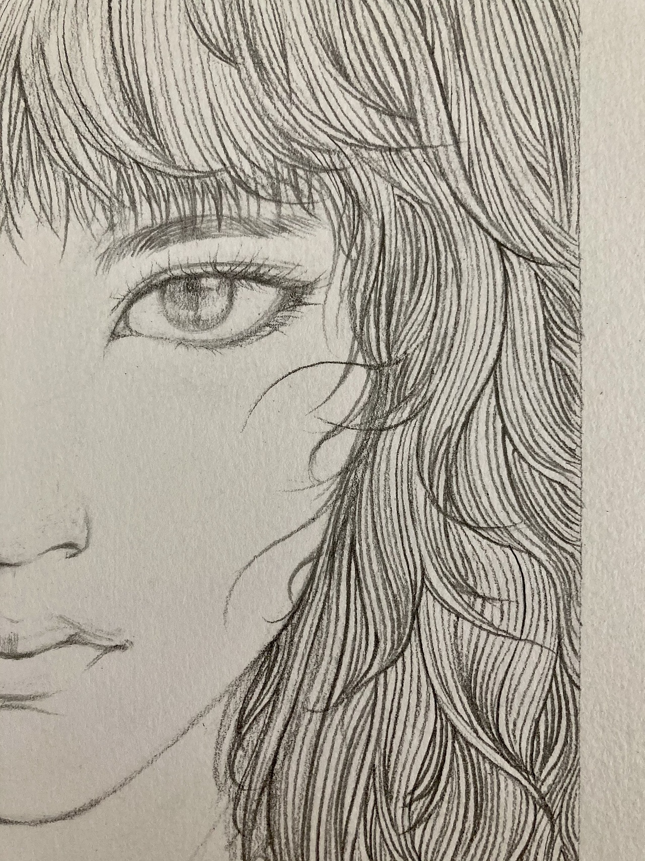 水彩正面女性肖像