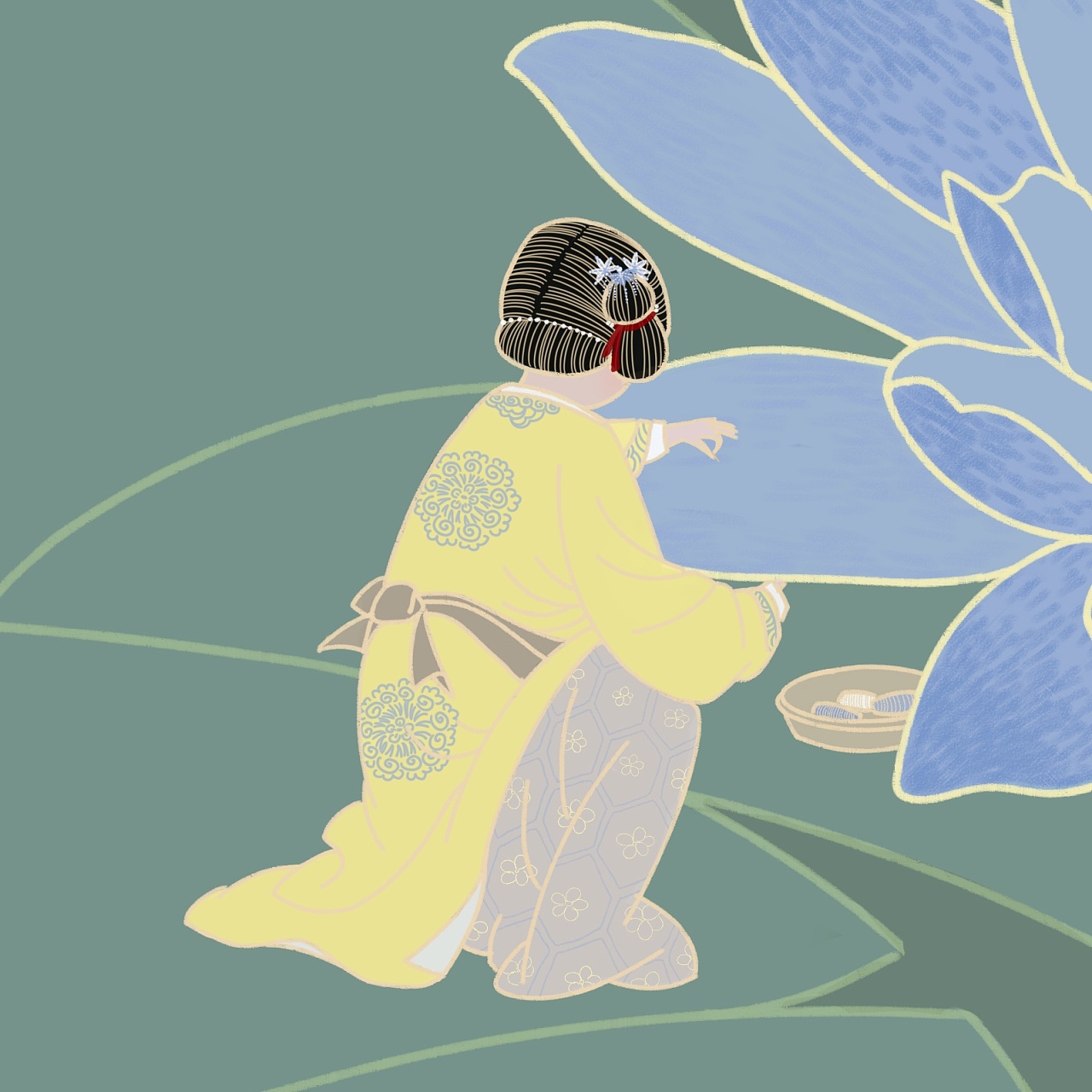 画堂无限深幽,庭中花如绣。