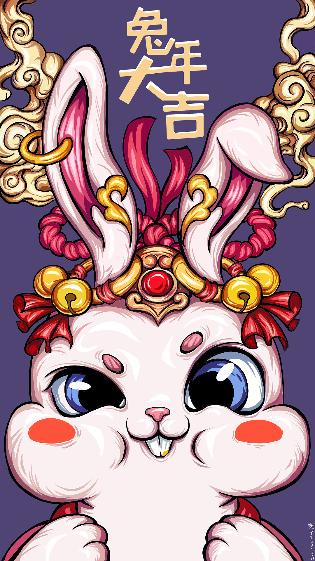 国潮风手机壳兔子|插画|新锐潮流插画|艳丫丫 - 临摹作品 - 站酷