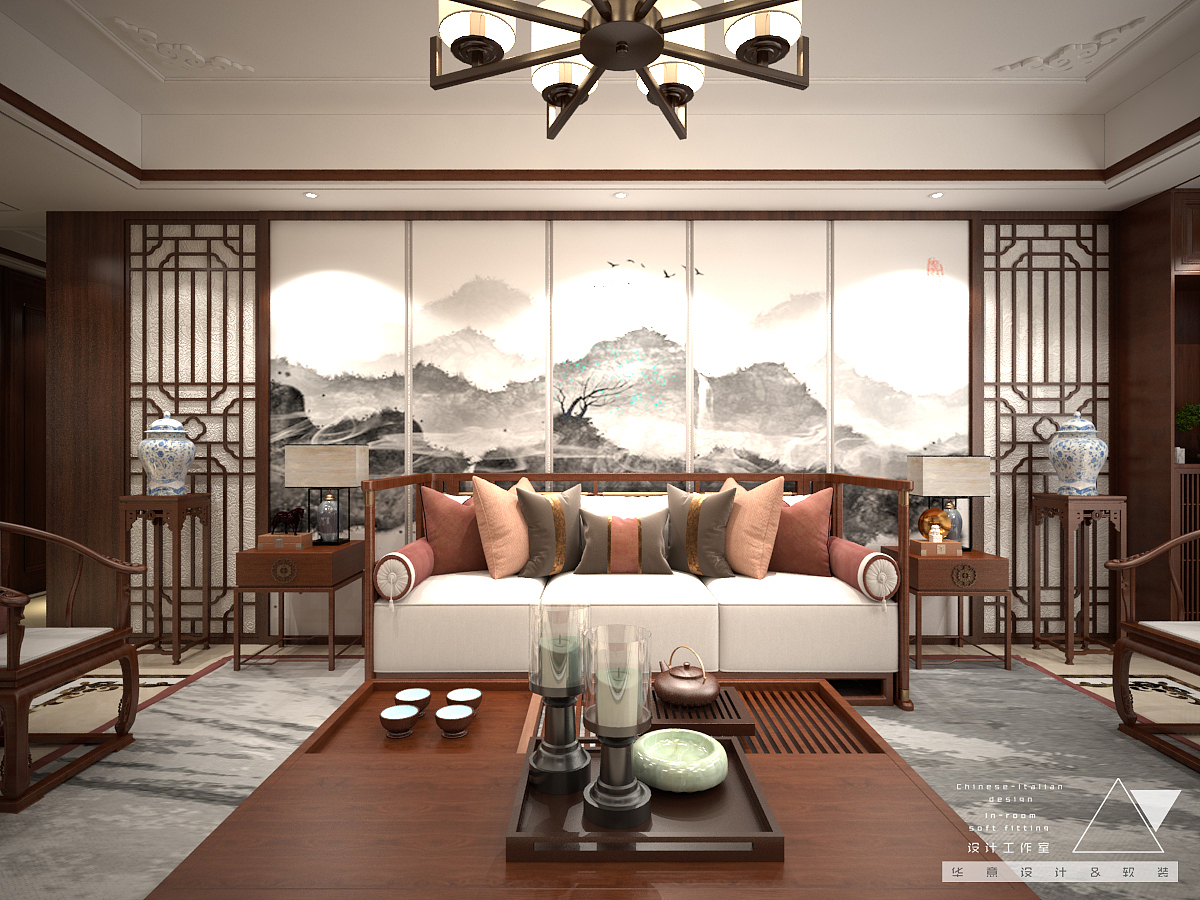 济宁·瑞马意墅·复式·中式风格设计方案