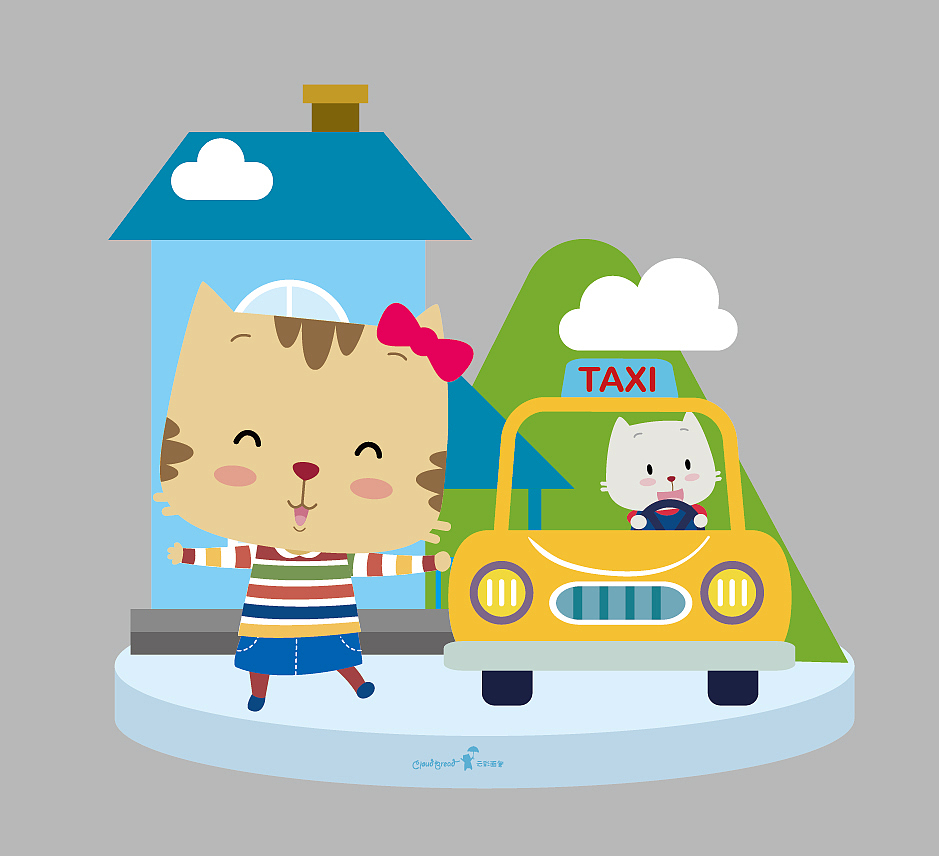 央视连播动画云彩面包商业主题美陈展