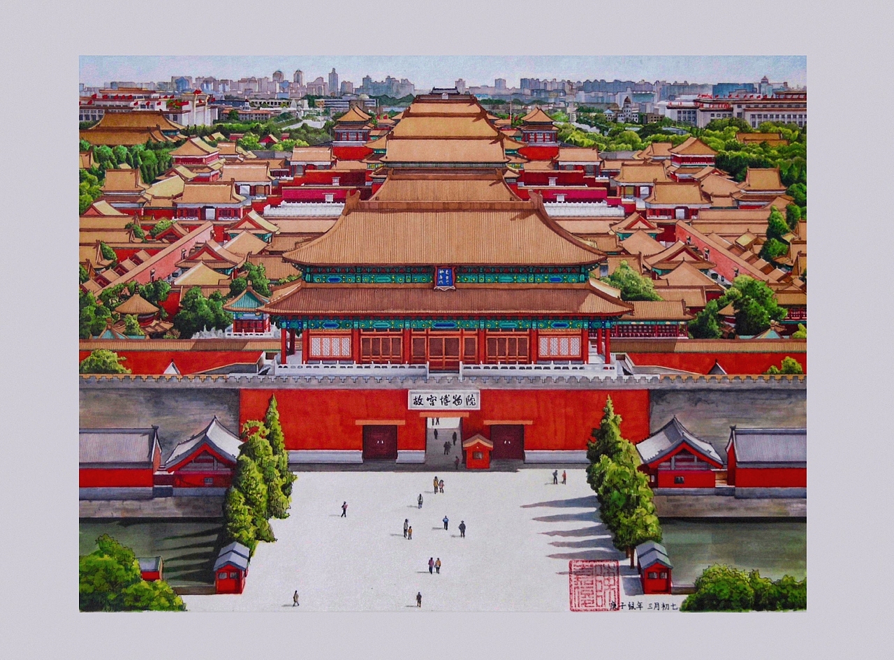 手绘马克笔故宫