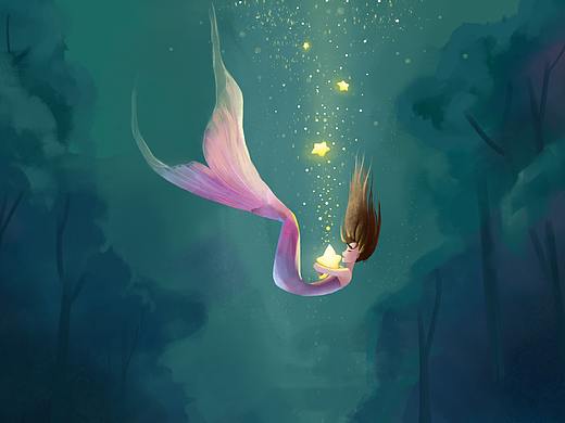 美人鱼（个人主页-ZMjU1ODc0NTY=） - 商业插画 - 站酷设计师AU韩雨原创素材 - 站酷ZCOOL