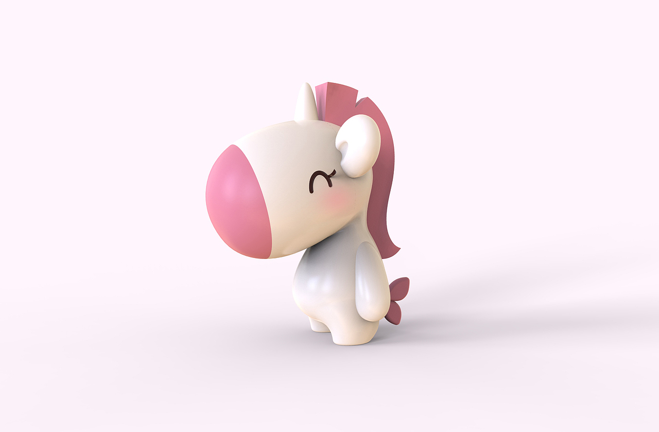 《游乐园》系列壁纸标签独角兽可爱萌c4d 3d ip衍生品1063